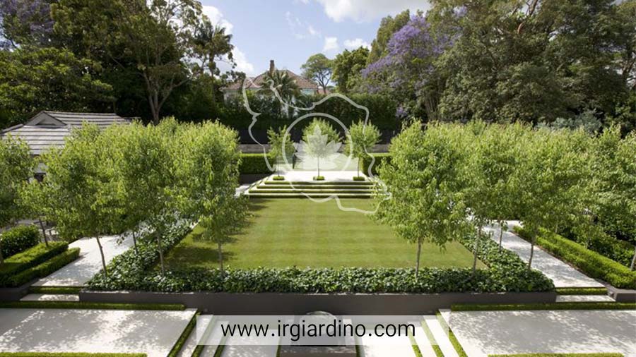 طراحی فضای سبز حیاط توسط باغ ایرانی