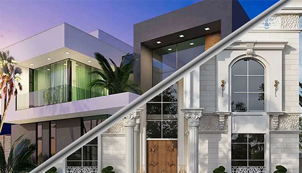 تفاوت طراحی ویلا مدرن و کلاسیک؛ کدام با بودجه شما سازگارتر است؟ تفاوت طراحی ویلا مدرن و کلاسیک